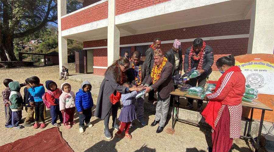 School Uniforms And Warm Sweater Distribution At Sundardevi Secondary School